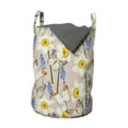 thumbnail image 1 of Floral Laundry Bag, Jolly Nature Spring Revival Daffodil Muscari Butterfly Rhythmic Print, Basket with Handles Drawstring Closure for Laundromats, 13" x 19", Pale Salmon Multicolor, by Ambesonne, 1 of 4