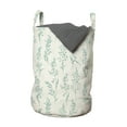 thumbnail image 1 of Floral Laundry Bag, Floral Pattern Moderate Essential Botanical Herbs Flower Plants Fresh Twigs Theme, Basket with Handles Drawstring Closure for Laundromats, 13" x 19", Green Cream, by Ambesonne, 1 of 4