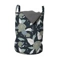 thumbnail image 1 of Floral Laundry Bag, Retro Style and Illustration of Rich Peony Flowers with Leaves and Curls, Hamper Basket with Handles Drawstring Closure for Laundromats, 13" x 19", Multicolor, by Ambesonne, 1 of 4