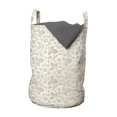 thumbnail image 1 of Floral Laundry Bag, Traditional Victorian Retro Swirl Flowers Classic Blooms Rococo Pattern, Hamper Basket with Handles Drawstring Closure for Laundromats, 13" x 19", Beige White, by Ambesonne, 1 of 4