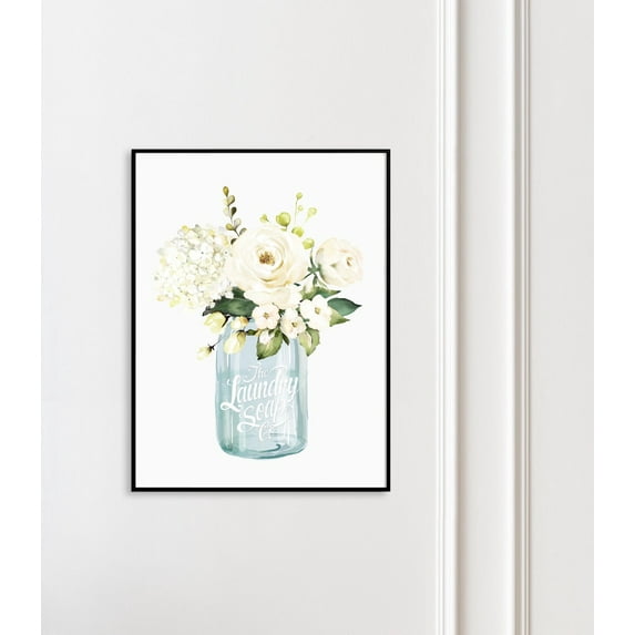 Floral Laundry Room Wall Art Farmhouse Cottage Core Style Poster, Or Poster Home Decor, 24x36 UNFRAMED