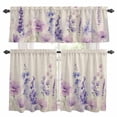 thumbnail image 1 of Floral Lavender Kitchen Curtains Sets for Windows 24 Inch Length, Spring Wildflower Print Idyllic Spring Rod Pocket Window Treatments Tier Curtains and Valances Set for Bedroom/Bathroom, 1 of 8