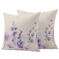 thumbnail image 1 of Floral Lavender Outdoor Waterproof Pillow Covers, Spring Wildflower Print Idyllic Spring Decorative Square Throw Pillowcase Sofa Cushion Sham for Patio/Couch/Chair, 20"x20" 2 Pack, 1 of 8