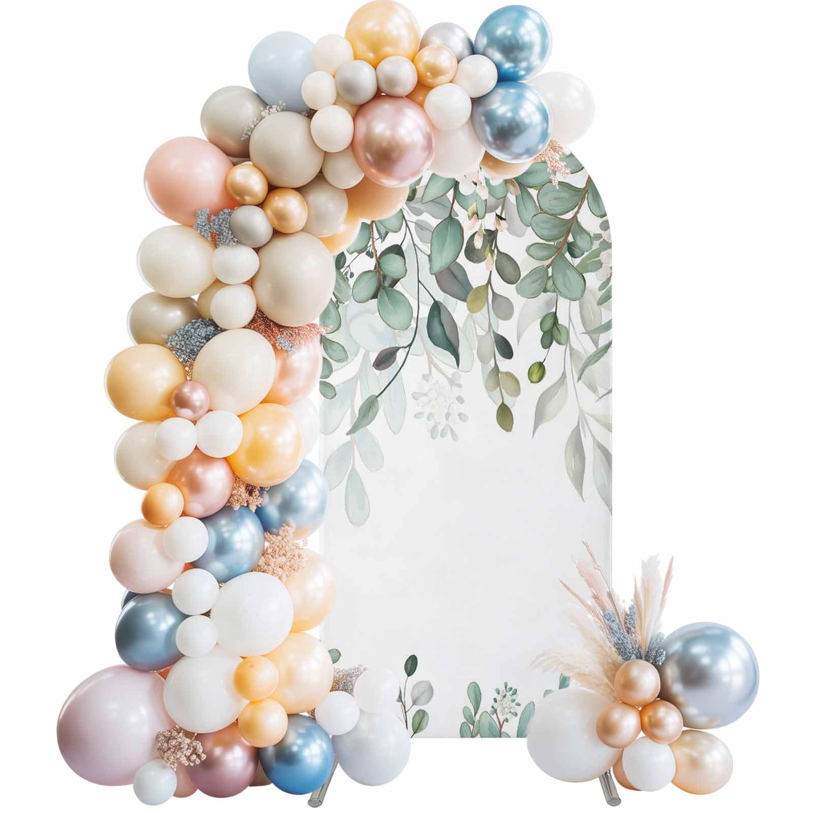 Floral Leaf Arch Backdrop Cover 6 FT Vintage Country Green Eucalyptus ...