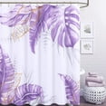 thumbnail image 1 of Floral Leaf Shower Curtain Plant Tropical Shower Curtain Bathroom Shower Curtain Set Linen Textured Fabric Bath Curtain Neutral Blue Shower Curtains for Beach Hotel Bathtubs with 12 Hooks, 72x72 Inch, 1 of 6
