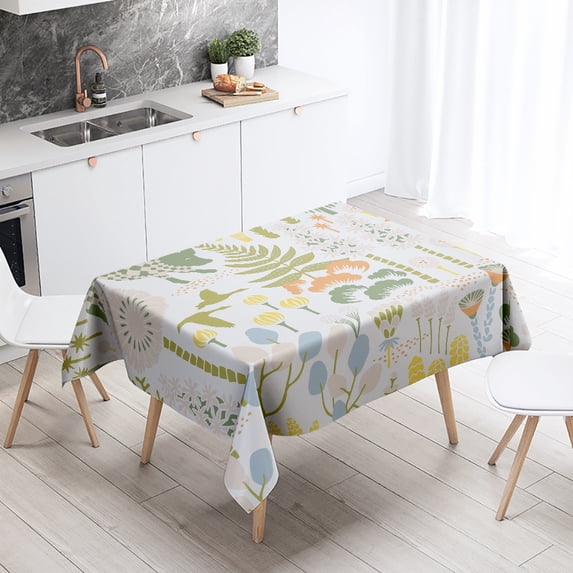 Floral Leaf Tablecloth Home Decor Stain Resistant Waterproof Table Decoration Rectangular Kitchen Fireplace Countertop
