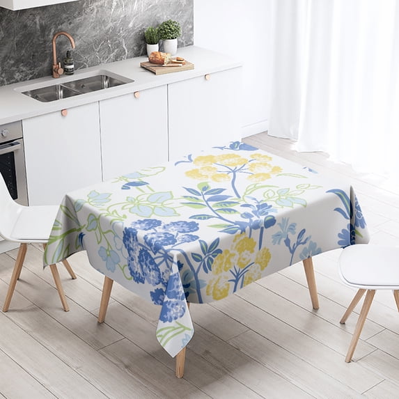 Floral Leaf Tablecloth Home Decor Stain Resistant Waterproof Table Decoration Rectangular Kitchen Fireplace Countertop