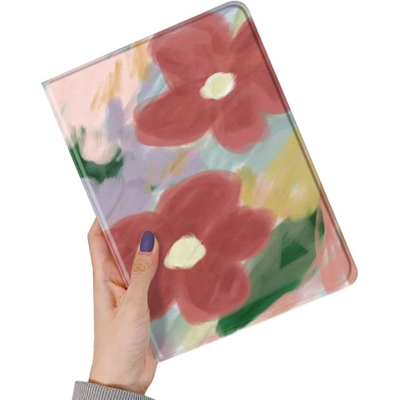 Floral Leather Smart Cover with Pencil Holder Auto Sleep Wake for iPad 11"/10.9" Color Q