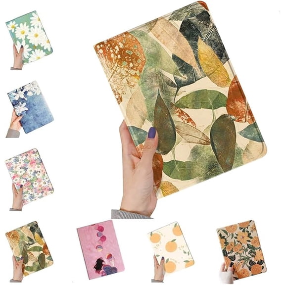 Floral Leather Smart Cover with Pencil Holder Auto Sleep Wake for iPad Mini 6/A17Pro Color I