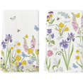 thumbnail image 1 of Floral Leaves Bees Butterfly Spring Kitchen Towels Dish Towels, 18x26 Inch Seasonal Summer Decoration Hand Towels Set of 2, 1 of 6