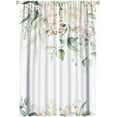 thumbnail image 1 of Floral Leaves Curtains Colorful Flower Watercolor Leaves Nature Rustic Pattern Blackout Print Rod Pocket Window Drapes for Bedroom Living Room 52x84in, 1 of 6