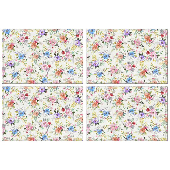 Floral Leaves Vines Botanical Place Mats Durable Placemats for Outdoor Tables Desk Halloween Gifts Simple Fashion Table Mats