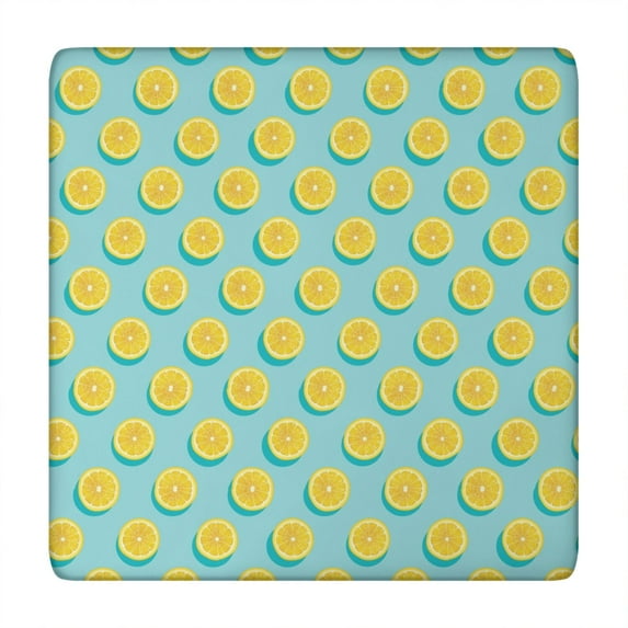 Floral Lemon Tablecloth Retro Yellow Fruit Print Vintage Summer Style for Lemon Lover