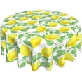 thumbnail image 1 of Floral Lemon Tablecloth Round 60 Inch Watercolor Yellow Lemonade Summer Tablecloth Waterproof Wrinkle Free Tablecloth Kitchen Circle Table Cloth Cover Mat for Party Dinning Tabletop Wedding Home Decor, 1 of 6