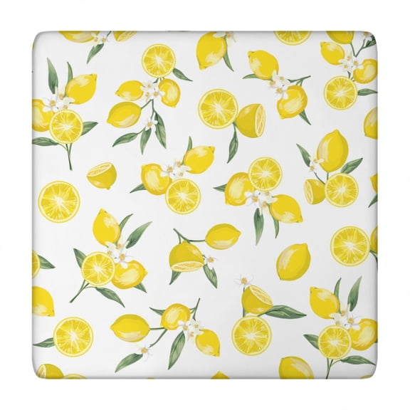 Floral Lemon Tablecloth Yellow Fruit Print Cute Summer Style I Love Lemons Kitchen Decor