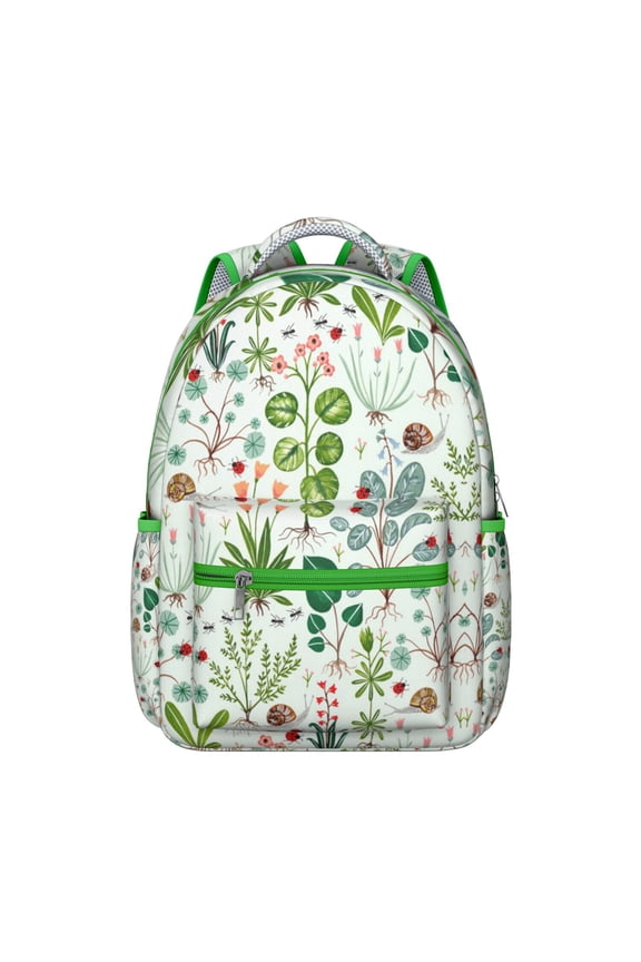 Floral and Leopard Print School Backpack for Students Durable, Adjustable Strap Students’s Bag with Tropical Flower and Leaves Design for Travel and Outdoor Use