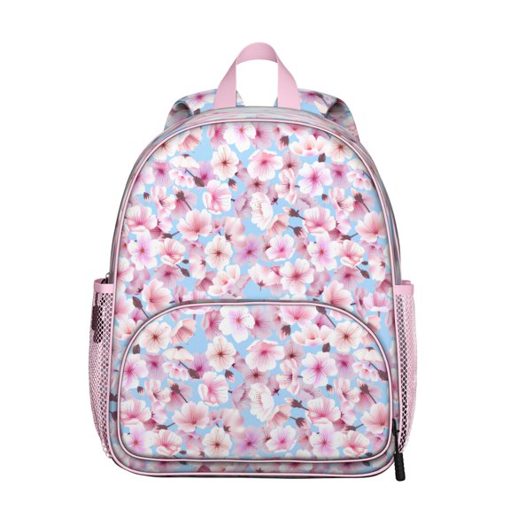Floral and Leopard Print Students Backpack - Vintage Botanical Garden Print with Bright Tropical Flowers and Leaves, Comfortable Dual Shoulder Support