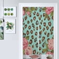 thumbnail image 1 of Floral Leopard Print Teal Background Door Curtain Nordic Living Room DoorCurtain Porch Partition Curtain Kitchen Rative Half Curtain, 1 of 4