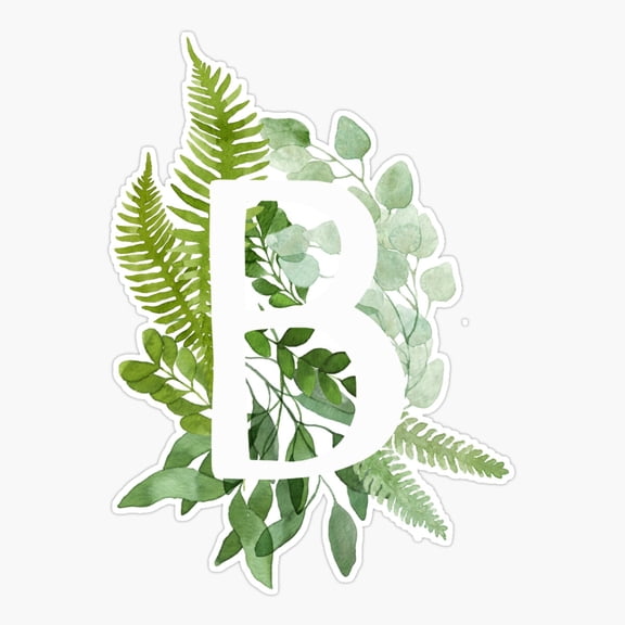 Floral Letter B Monogram Vinyl Decal Sticker