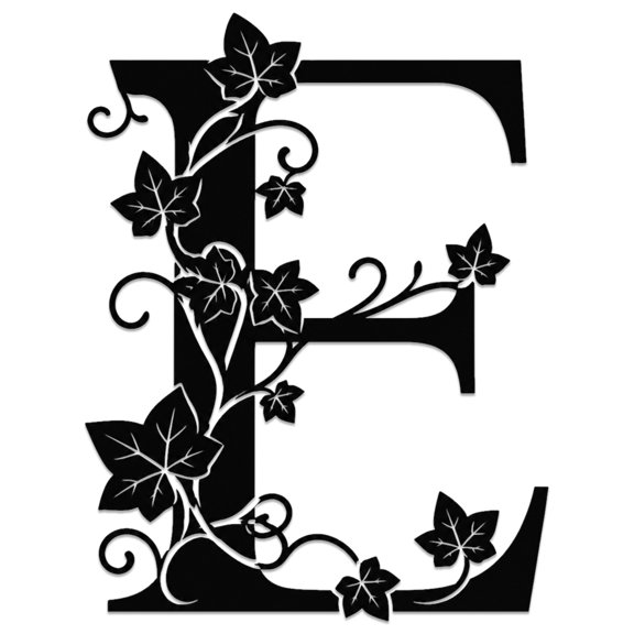 Floral Letter E Metal Wall Art WallArt Decor Metal Outdoor Decor Metal Signs Rustic Farmhouse Minimalist Aesthetic Stunning Elegant Wall Decoration for Living Room Bedroom Office Apartment