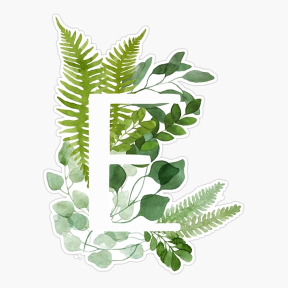 Floral Letter E Vinyl Decal Sticker