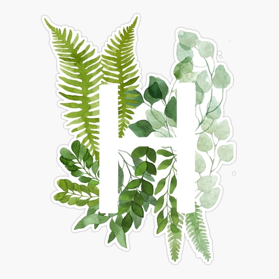 Floral Letter H Monogram Vinyl Decal Sticker