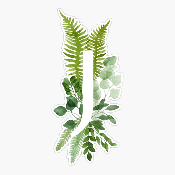 Floral Letter J Monogram Vinyl Decal Sticker