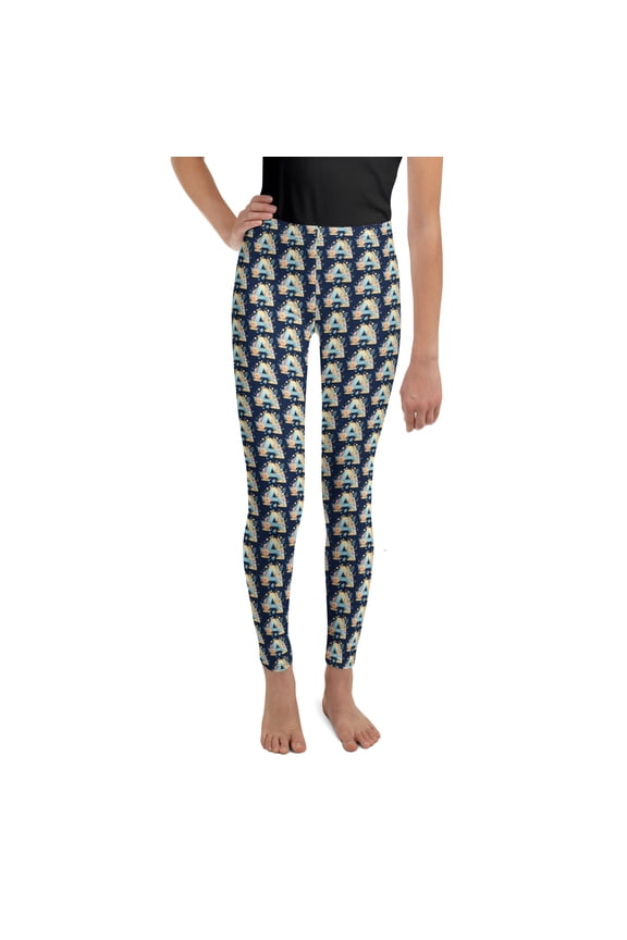 Floral Letter Kids Leggings, Floral Letter A Kids Leggings 3