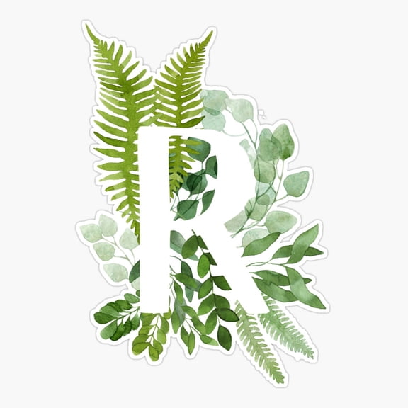 Floral Letter R Monogram Vinyl Decal Sticker