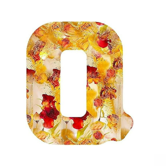 Floral Letter Resin Night Light with Handcrafted Blooms and Alphabet Design, Plug-In Home Decor Lamp for Bedroom Living Room Gift Housewarming Birthday Present