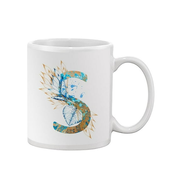 Floral Letter S Design Mug Unisex's -Image by Shutterstock