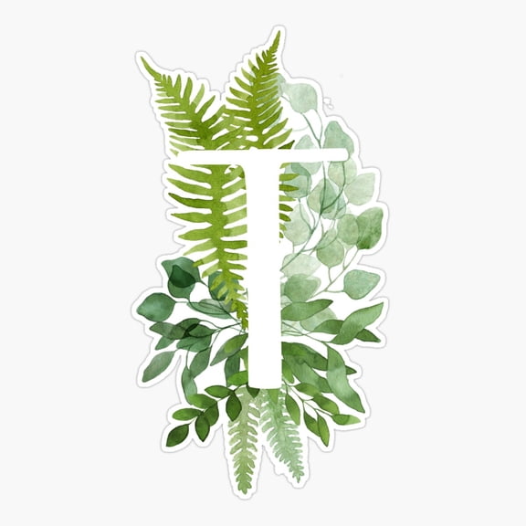 Floral Letter T Vinyl Decal Sticker
