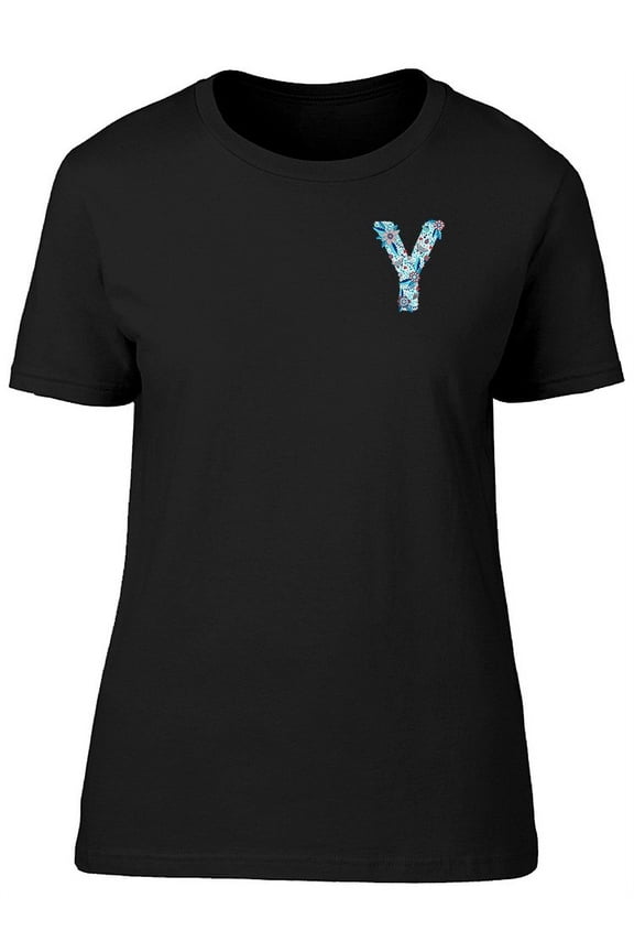 Floral Letter Y T-Shirt Women -Image by Shutterstock, Female Large