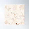 thumbnail image 1 of Floral Line Art In Pinks And Beige Poster Wall Art, Modern Wall Decor For Living Room Bedroom, 30x30 UNFRAMED, 1 of 3