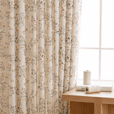 Floral Linen Curtains 2 Panels Curtain Living Room Bedroom Light ...