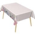 Floral Linen Table Cloths for Rectangle Table Watercolor Leaves