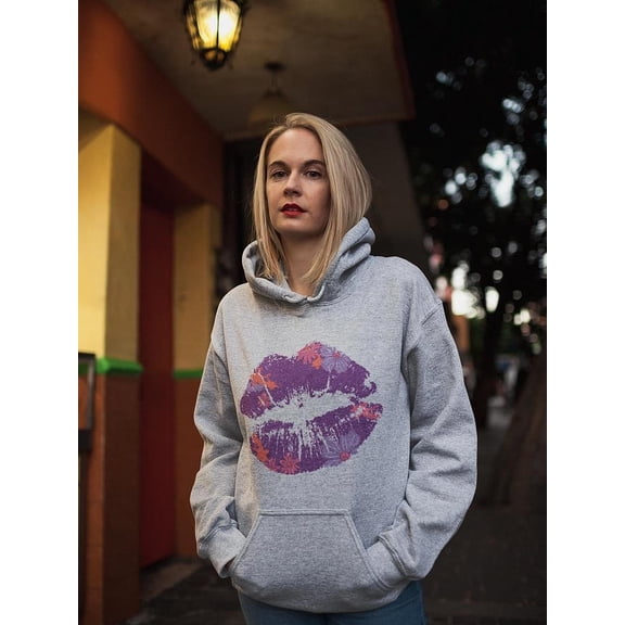 Floral Lips Design Women's Hoodie
