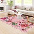 thumbnail image 1 of Floral Living Room Rugs, Pink Area Rugs 5x7 Rug for Bedroom Ultra-Thin Soft Rug, Non-Slip Washable Rugs Stain Resistant Throw Boho Rug for ‎‎Nursery Playroom Classroom (5x7ft, Pink), 1 of 14