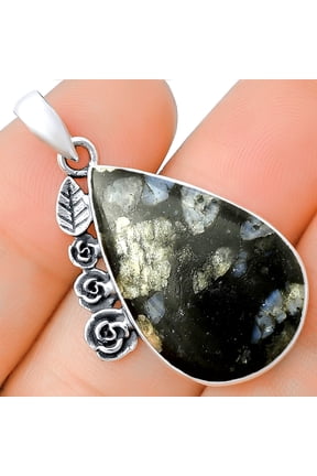 Floral Llanite Blue Opal Crystal Sphere 925 Silver Pendant Jewelry P-1070 SDP139460