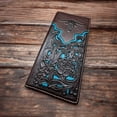 thumbnail image 1 of Floral Long Wallet Embossed Longhorn Floral Accent, 1 of 11