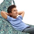 thumbnail image 1 of Floral Lounger Chair Bag, Classic Oriental Blooms Motif Along Victorian Middle Eastern Influences, High Capacity Storage with Handle Container, Lounger Size, Pale Blue and Champagne, by Ambesonne, 1 of 5