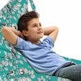 thumbnail image 1 of Floral Lounger Chair Bag, Singing Birds on Branches Berries Leaves Spring Sketch Outline, High Capacity Storage with Handle Container, Lounger Size, Dark Seafoam Multicolor, by Ambesonne, 1 of 5