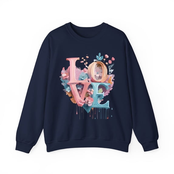 Floral Love Sweatshirt, Valentine's Day Sweatshirt, Love Flower Sweatshirt
