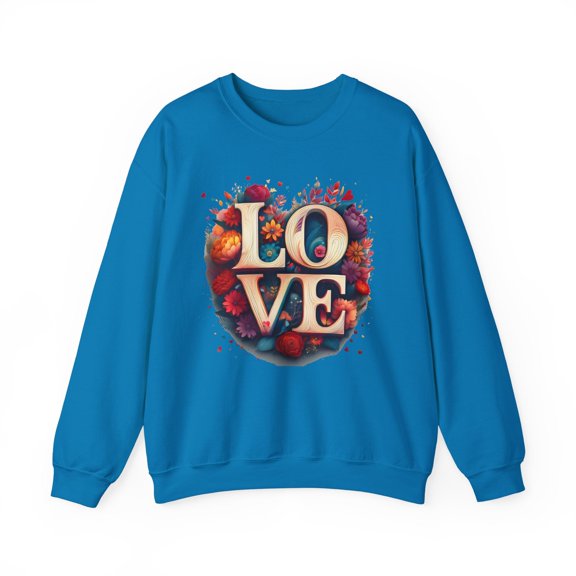 Floral Love Sweatshirt, Valentine's Day Sweatshirt, Love Flower Sweatshirt