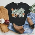 thumbnail image 1 of Floral Mama Checkered T-Shirt, White, Natural and Black Retro Tee for Stylish Mothers, 1 of 11