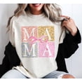 thumbnail image 1 of Floral Mama Coquette Bow Shirt, Mom Comfort Colors T-Shirt, Mama Varsity Tee, Floral Spring Mamam Shirt, Boho Mama Shirts, Mothers Day Gift, 1 of 2
