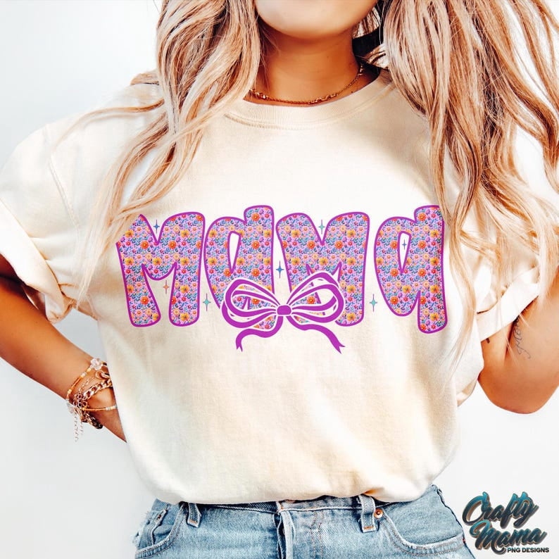 Floral Mama T-Shirt, Coquette Mama Flower Shirt, Mothers Day Floral ...