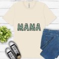 thumbnail image 1 of Floral Mama T-Shirt, Daisy Print Block Letter Graphic Tee for Women, Natural, S, 1 of 6