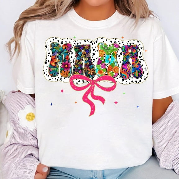 Floral Mama T-Shirt, Preppy Mama Shirt, Retro Mom Tee, Mother’s Day Gift for Mom, Flower Mama Shirt, Cozy Mom Life Shirt