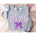 thumbnail image 1 of Floral Mama Tee, Lavender Bow, Chinoiserie Style Sweatshirt SWEATSHIRT All Size S-5XL, 1 of 5